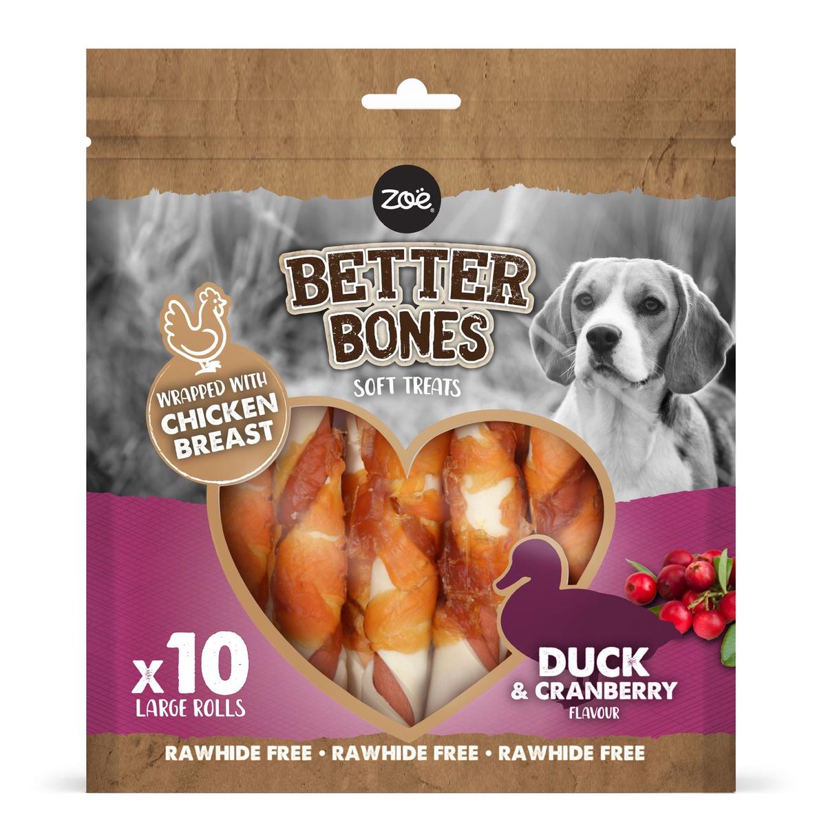 Zoe Better Bones Duck Wrap Large Rolls 10pk