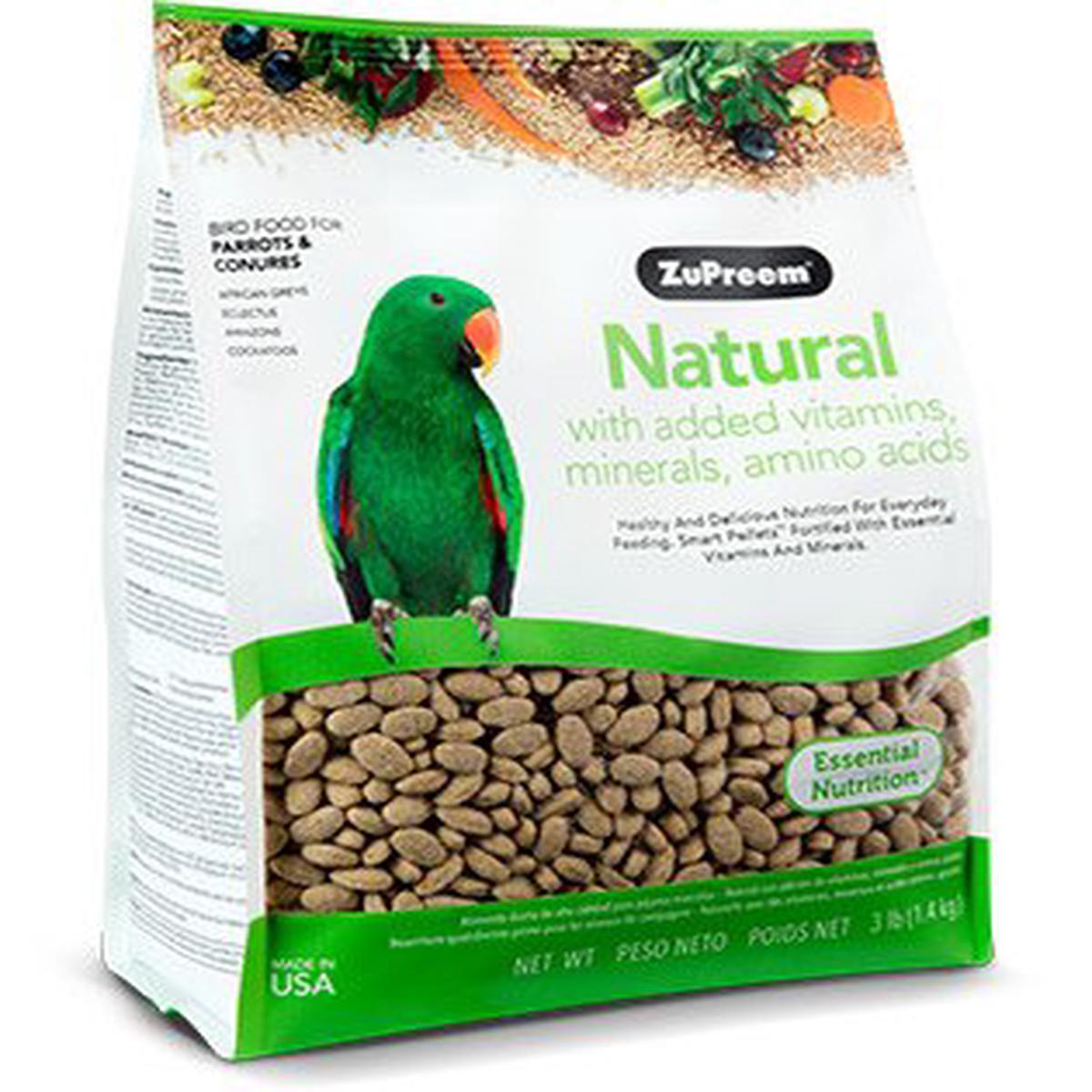 Zupreem Natural with Added Vitamins, Minerals, Amino Acids Parrots & Conures 3lb