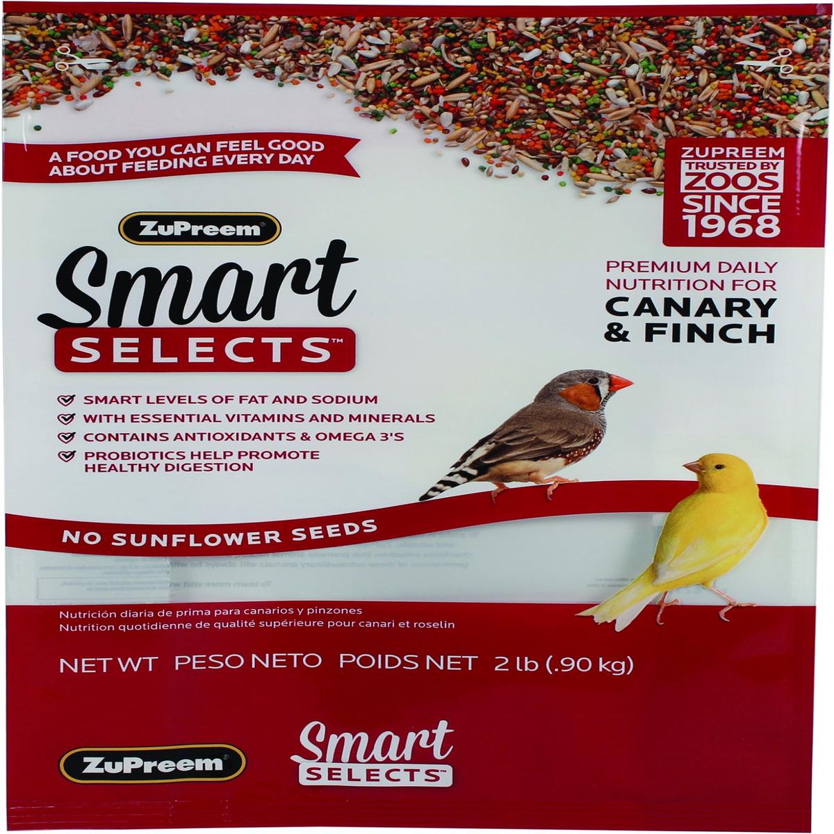 Zupreem Smart Selects Premium Daily Nutrition For Birds - Canary and Finch