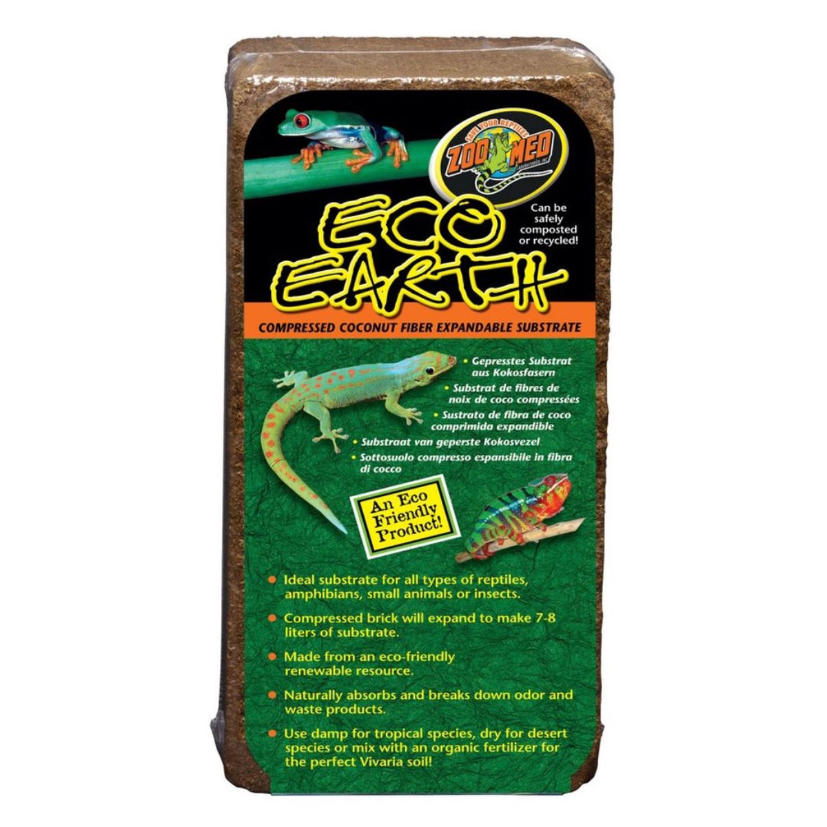 Zoo Med Compressed Coconut Fiber Absorbent Substrate - 3pk