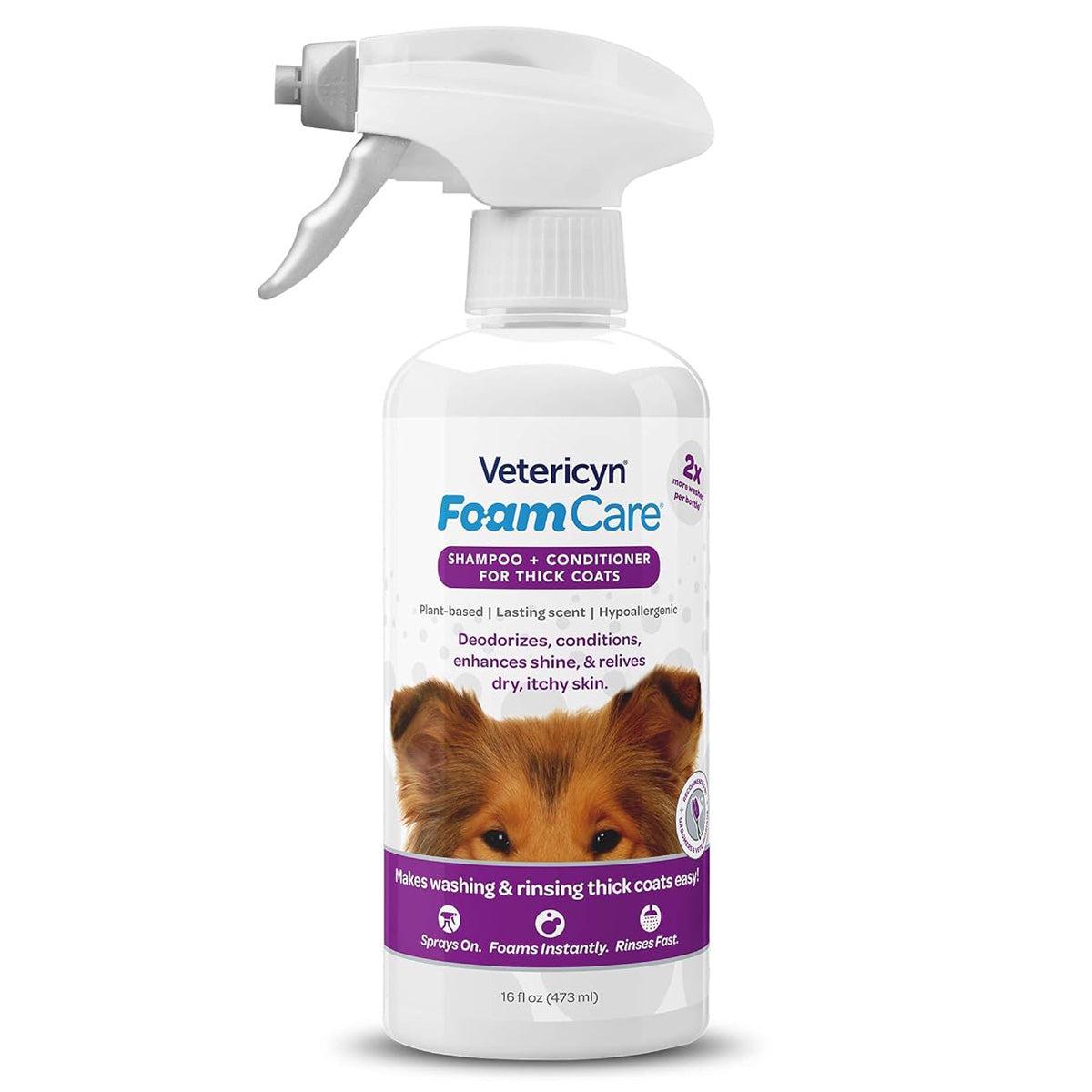 Vetericyn FoamCare Pet Shampoo for Thick Coats 16oz