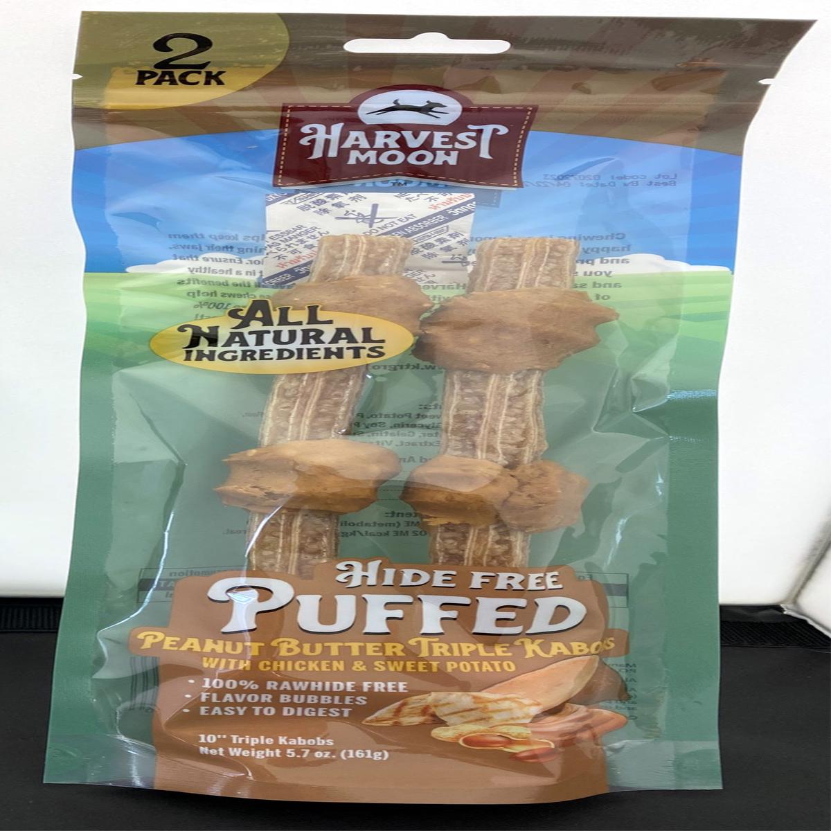 "Harvest Moon" Hide free Puffed Peanut Butter Treats for Dogs
