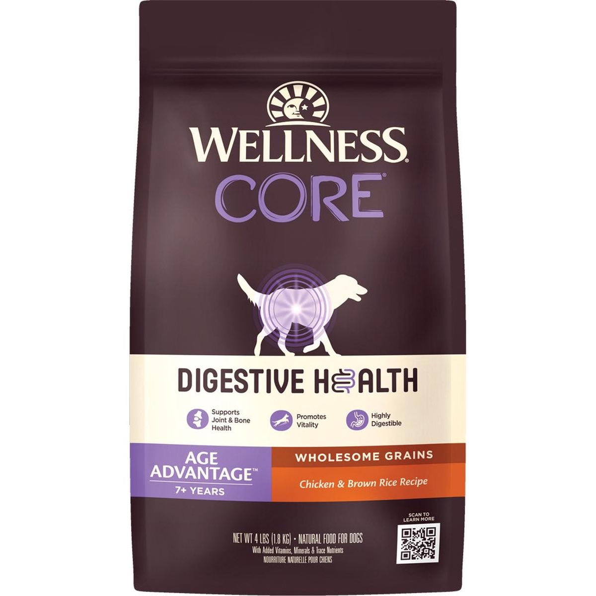 'FREE TREAT w 24lb': Wellness CORE Digestive Health Age Advantage Chicken & Brown Rice Senior Dry D