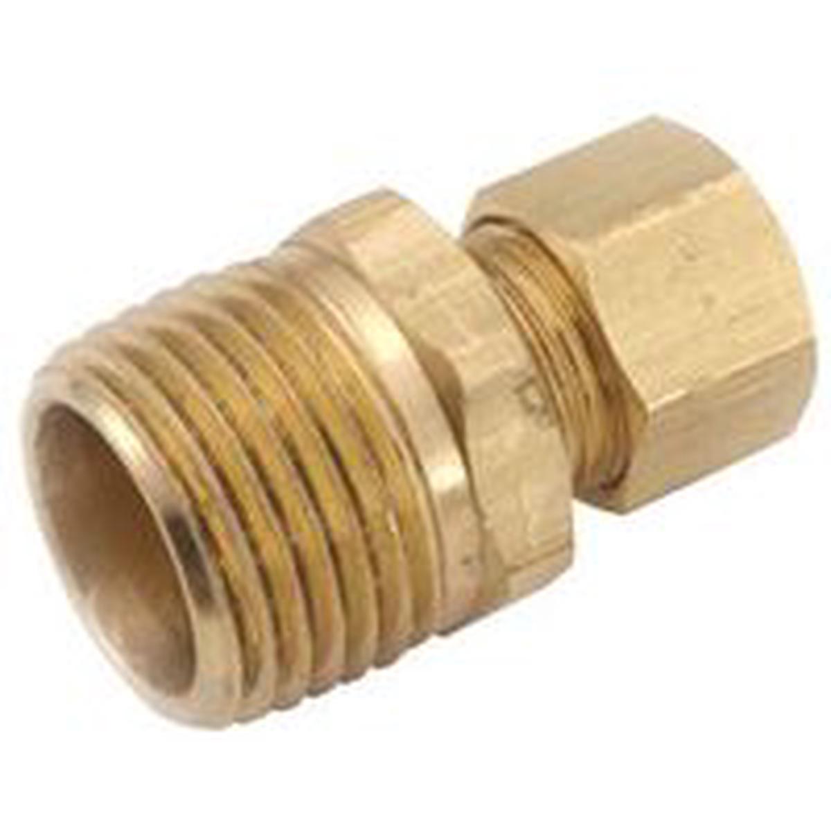 Anderson Metals Pipe Connector, 3/8 in Compression x Male, Brass, 200 psi Pressure (750068-0606)