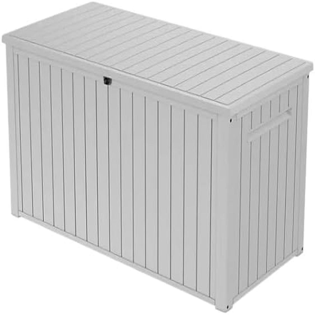 170-Gallon Outdoor Storage Deck Box, Weather-Resistant, (White) - White
