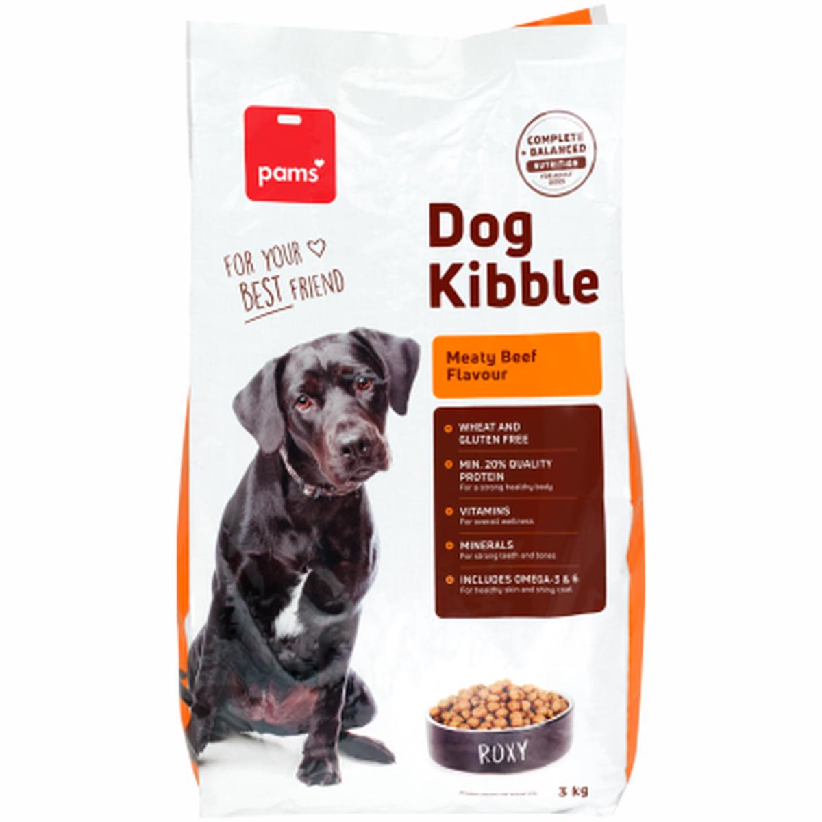 Pams Dog Kibble Meaty Beef Flavour Biscuits 3kg